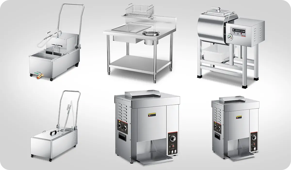 Auxiliary commercial kitchen equipment for restaurant and catering operations
