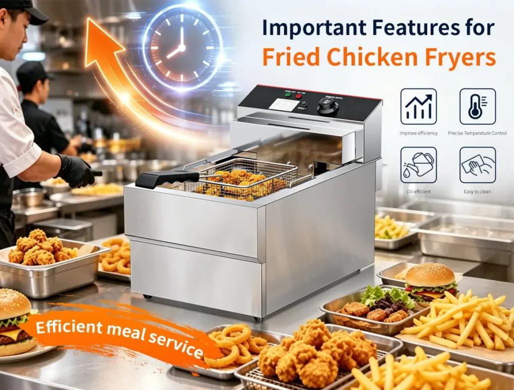 Commercial electric deep fryer for fried chicken restaurants with stainless steel multi tank frying systems
