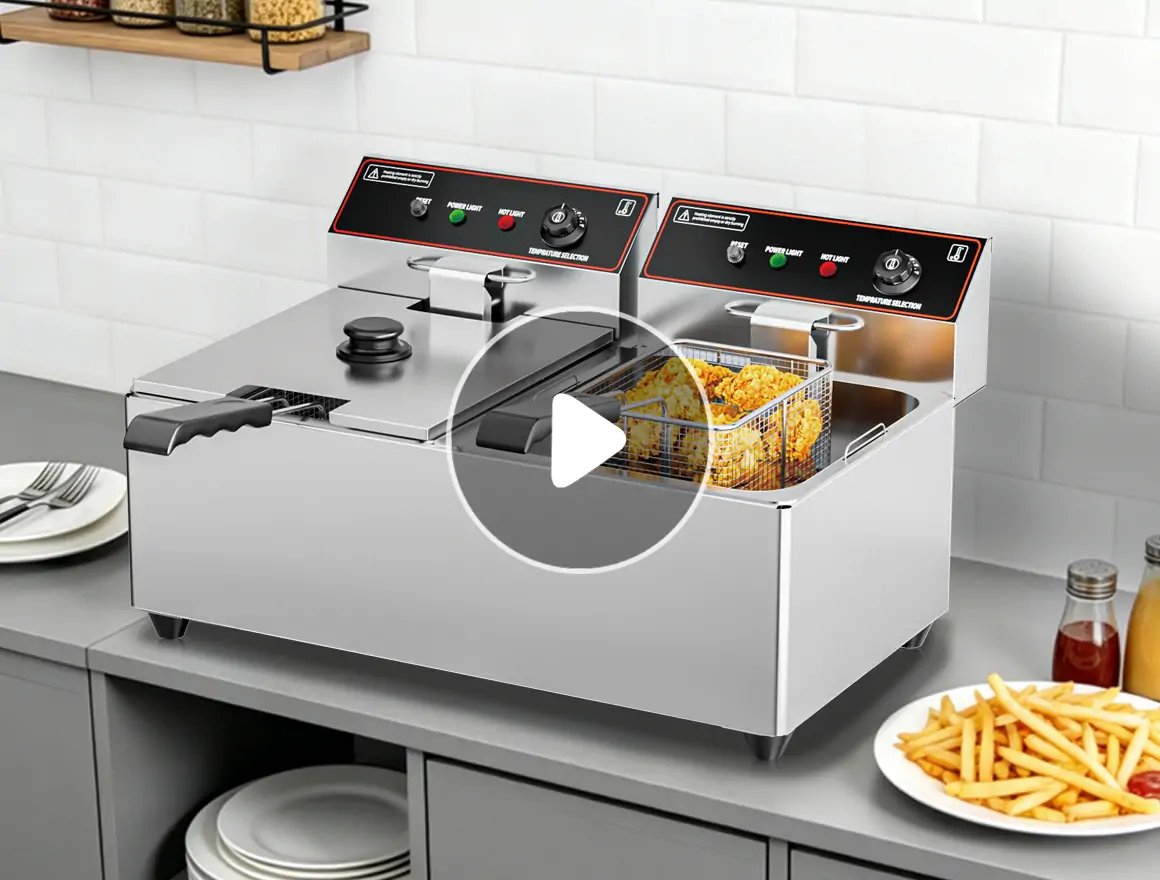 EF018-B EF018-E EF018-F Commercial Double Tank Electric Fryers Manufacturer Shangbang