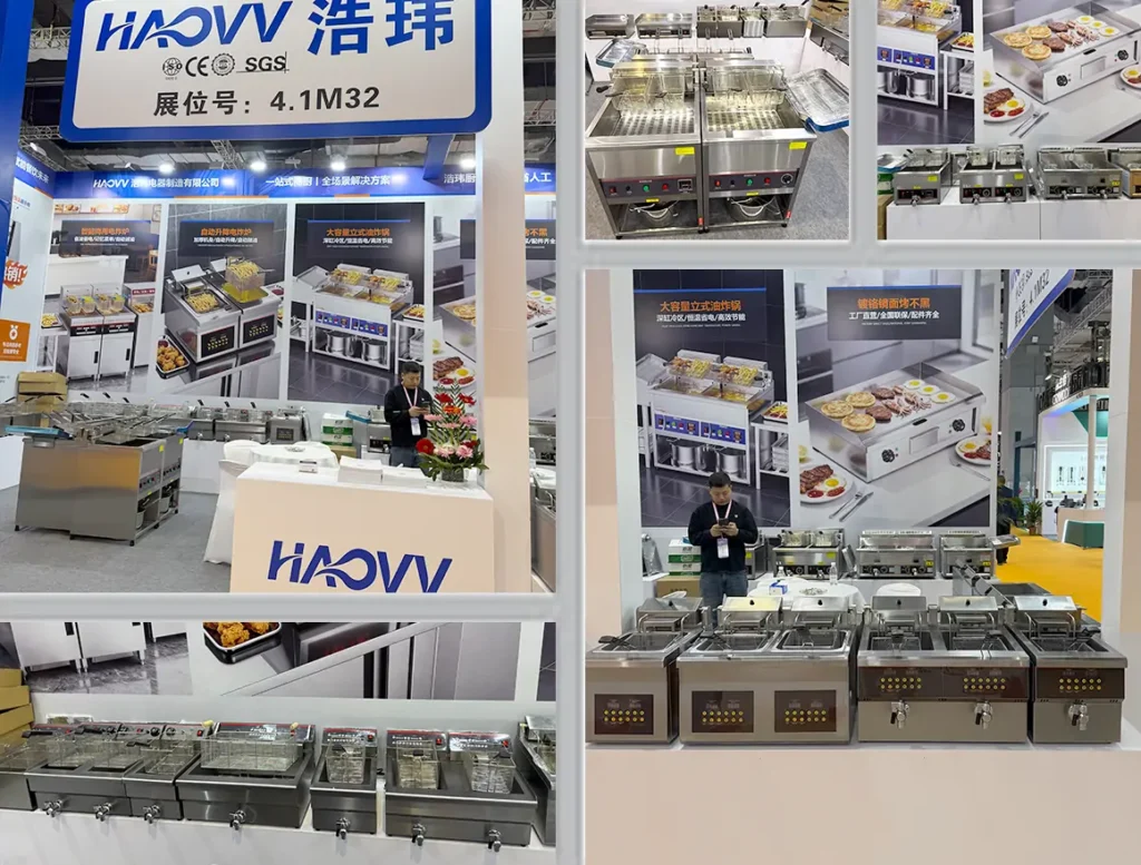 International buyers exploring commercial kitchen equipment solutions at Shangbang booth