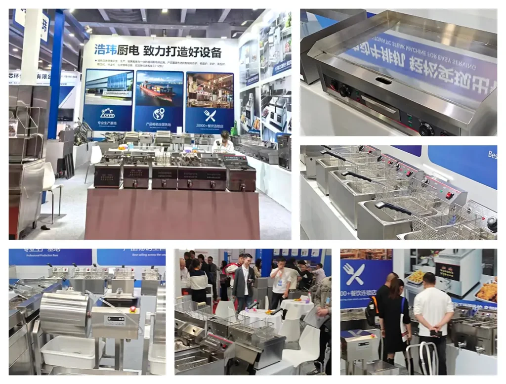 OEM commercial fryer manufacturing consultation during Guangzhou exhibition